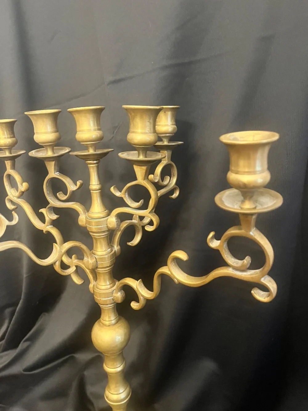 Grand 19th Century Brass Chanukah Menorah